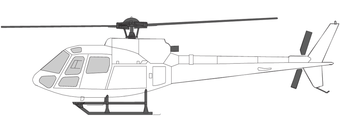 Eurocopter AS350 B3 helikopter under lasteflyging med hengende last